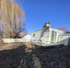 View of yard with a deck