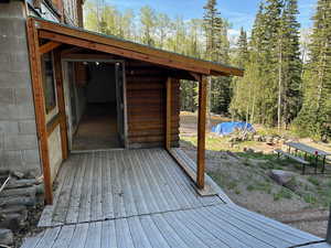 View of wooden deck