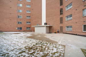 View of snow covered building