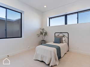 View of carpeted bedroom