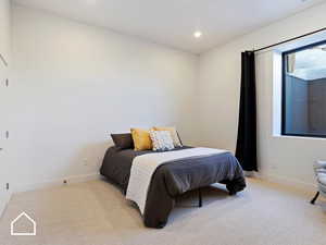 View of carpeted bedroom