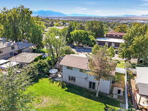 Drone / aerial view with a mountain view