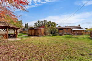 View of yard with a gazebo