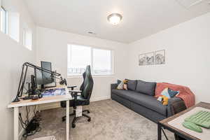 Bedroom 3 /office featuring carpet floors