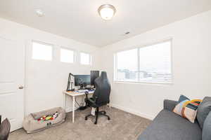 Bedroom 3/Office featuring carpet floors