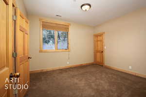 View of carpeted spare room