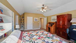 Large upstairs bedroom from another angle view of closet