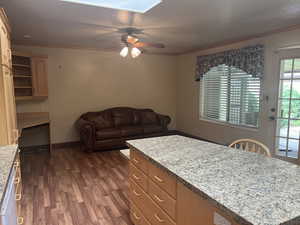 Family room in kitchen area