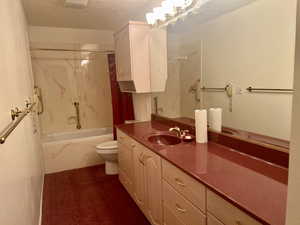 Full bathroom with jetted tub, large vanity