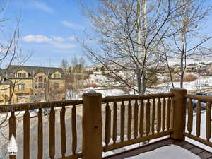 View of snow covered deck