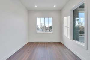 Unfurnished room featuring light hardwood / wood-style flooring