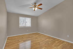 master bedroom with en suite bath. New paint