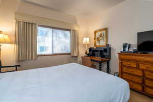 Bedroom with carpet