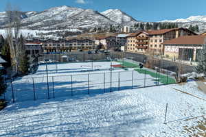 Exterior space featuring a mountain view