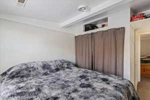 Bedroom featuring carpet