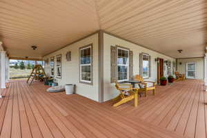 View of wooden deck