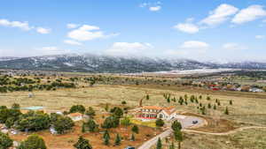 Bird's eye view with a mountain view and a rural view