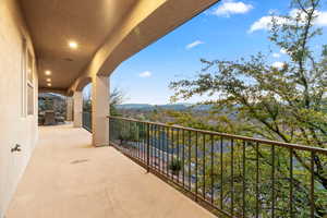 Balcony with a mountain view