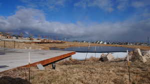 View of yard featuring a water view