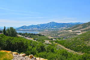 Summer Mountain view featuring a water view