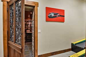 View of wine room door