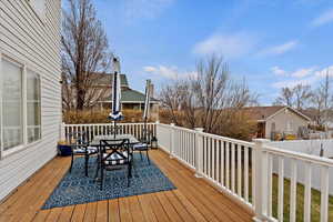 View of wooden deck