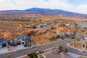 Bird's eye view with a mountain view