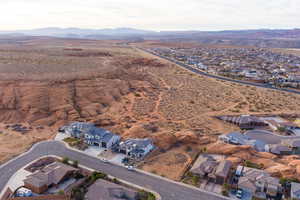 Aerial view featuring a mountain view