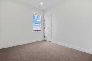 View of carpeted spare room