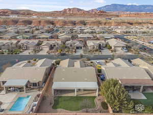 Bird's eye view featuring a mountain view