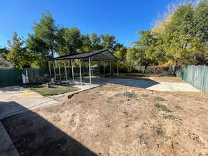 View of yard with a gazebo