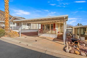 View of front of property featuring a porch