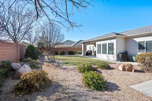 View of yard with a patio area