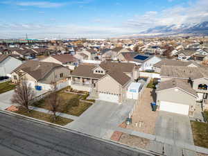 Aerial view featuring a mountain view