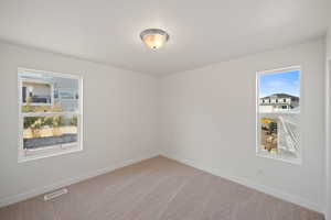 View of carpeted spare room