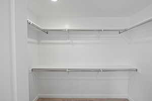 Spacious closet featuring carpet