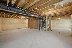 Basement with heating unit