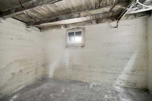 Basement with wooden ceiling