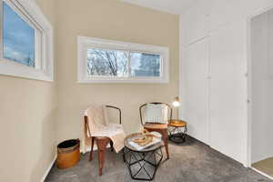 Sitting room with carpet