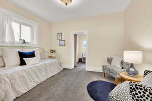 Bedroom featuring carpet floors