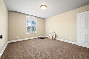 Unfurnished room featuring carpet floors