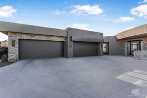 View of garages