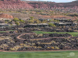 View of golf course & mountains