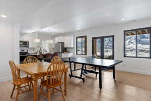 Basement apartment living room and kitchen