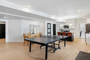 Basement apartment living room and kitchen