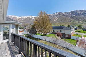 Balcony with a mountain view