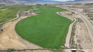 Bird's eye view of a mountain backdrop