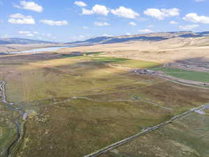 Aerial view featuring a mountain view and a rural view