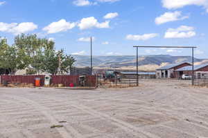 View of street with a mountain view