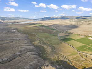 Bird's eye view featuring a mountain view and a rural view